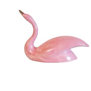 Vintage Light Pink Iridescent Swan Figurine